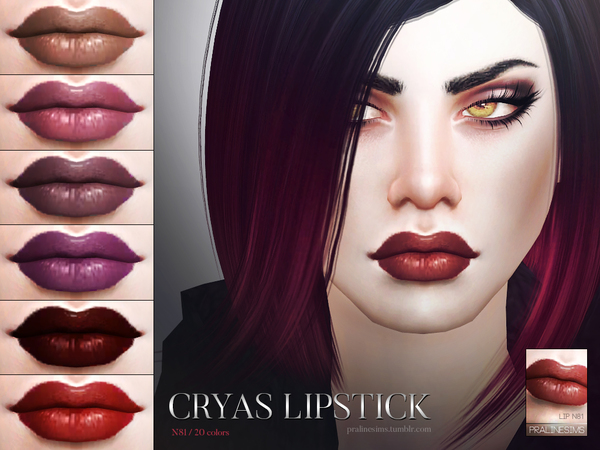 Sims 4 Cryas Lipstick N81 by Pralinesims at TSR
