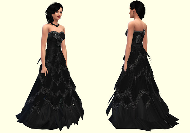 Sims 4 Carmen dress by Mary Jiménez at pqSims4