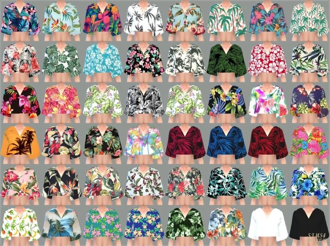 Sims 4 Crop Hawaiian Shirts at Marigold