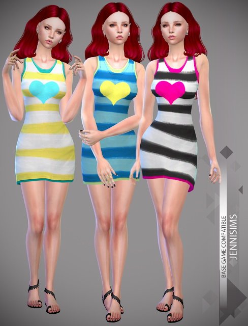 Sims 4 Collection Dress Heart Summer at Jenni Sims