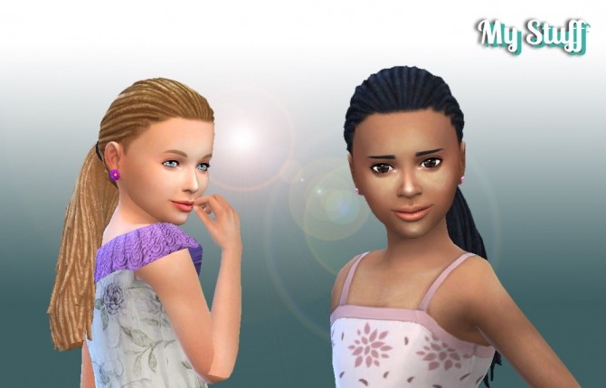 Sims 4 Braid Tied for Girls at My Stuff
