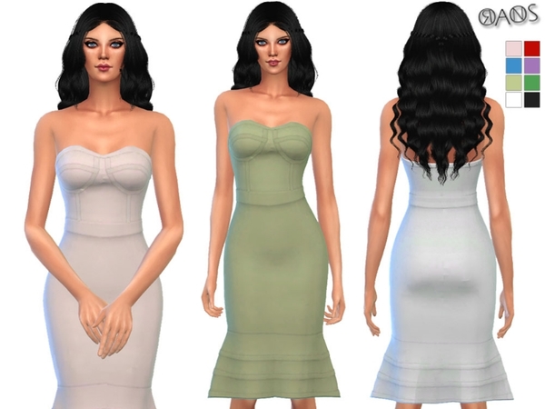Sims 4 Bandage Flounce Bodycon Dress by OranosTR at TSR