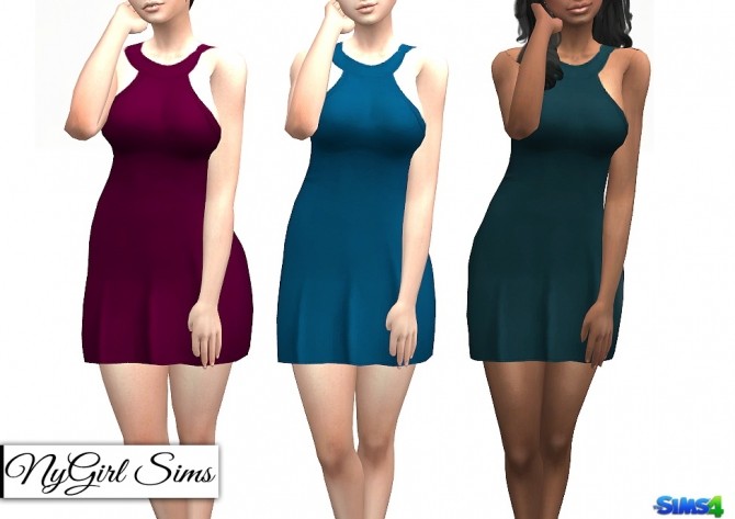 Sims 4 Halter Sundress with Sheer Panel at NyGirl Sims