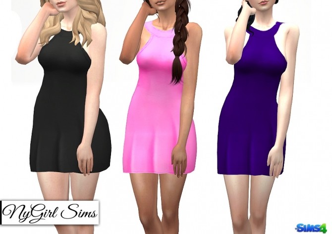 Sims 4 Halter Sundress with Sheer Panel at NyGirl Sims