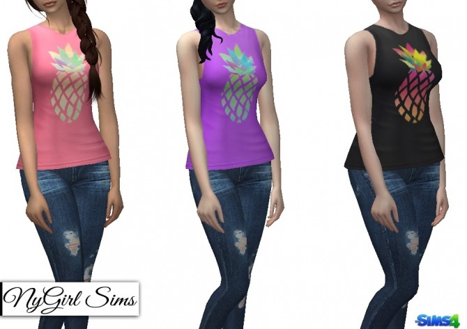 Sims 4 Pineapple Decal Tank at NyGirl Sims