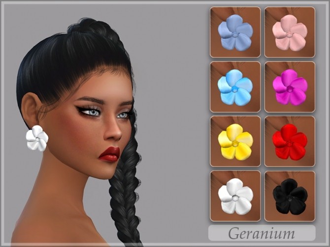 Sims 4 Geranium earrings at Giulietta