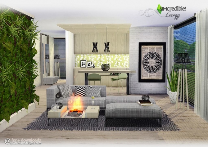 Energy Versatile Modern Livingroom At Simcredible Designs 4 Sims 4
