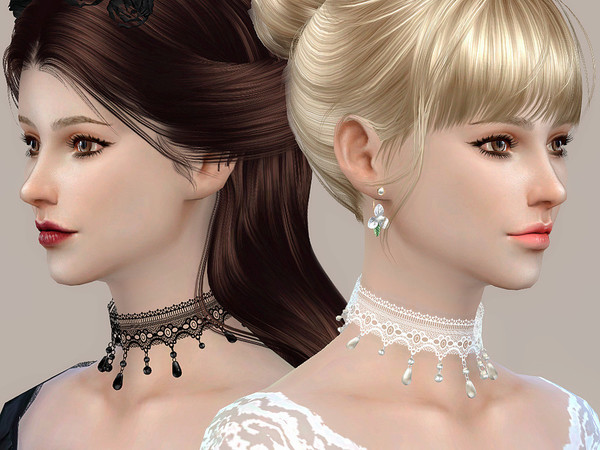 Sims 4 Lace collar 08 by S Club LL at TSR