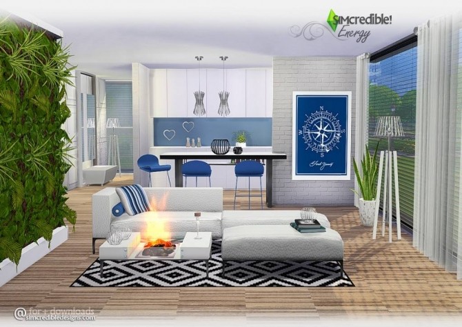 Sims 4 Energy versatile, modern livingroom at SIMcredible! Designs 4