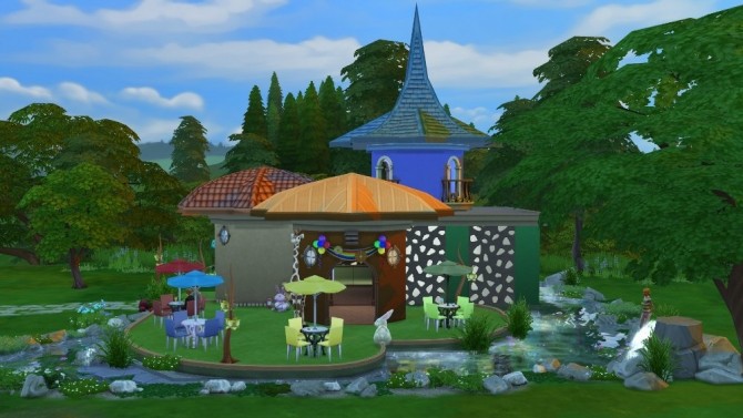 Sims 4 Forest glade cafe by fatalist at ihelensims