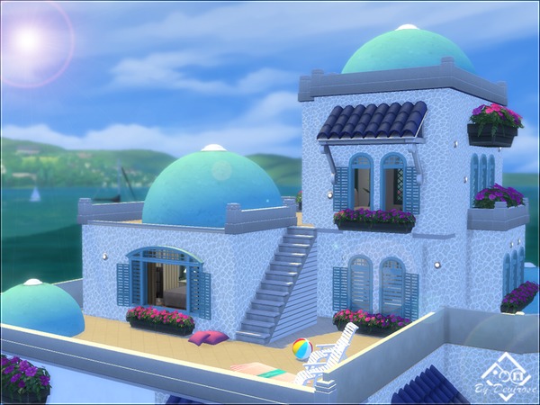 Sims 4 Santorini Era 21 house by Devirose at TSR