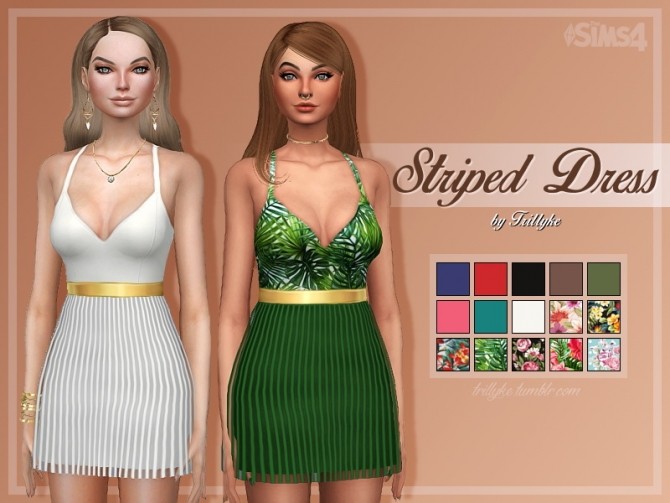 Sims 4 Striped Dress at Trillyke