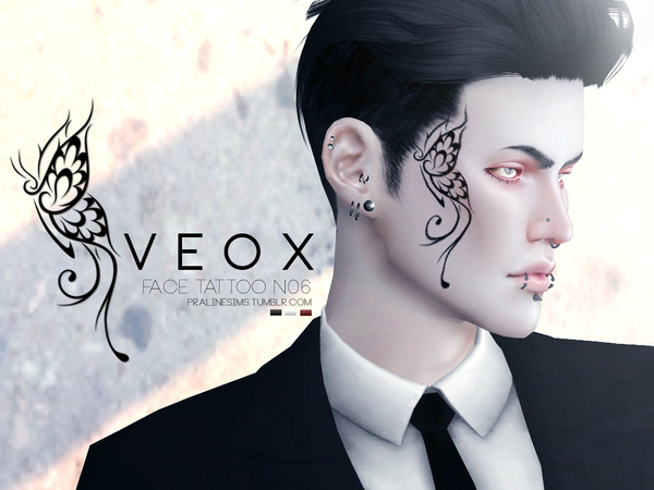 Sims 4 VEOX Face Tattoo N06 by Pralinesims at TSR