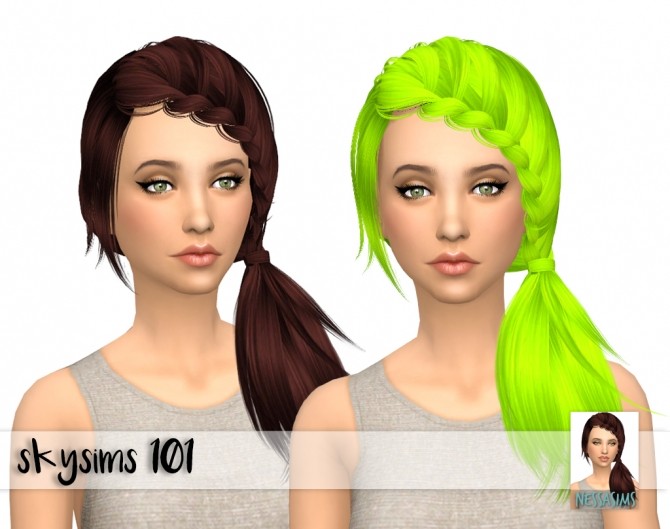 Sims 4 Skysims 089 + 101 + 272 hair retextures at Nessa Sims
