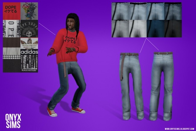 Sims 4 Jeans & Crew neck Sweatshirt at Onyx Sims