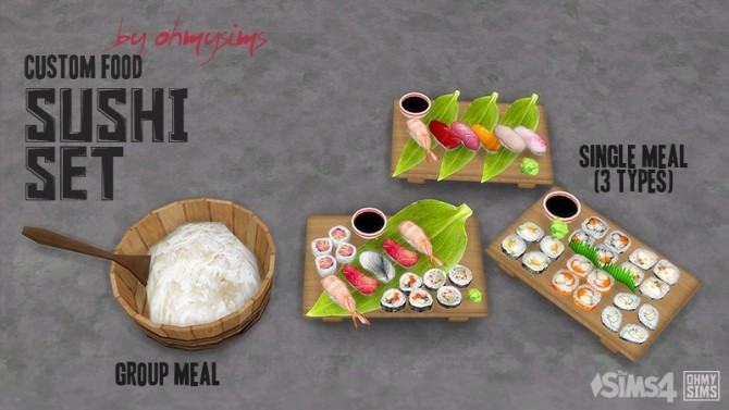 Sims 4 Sushi set at Oh My Sims 4