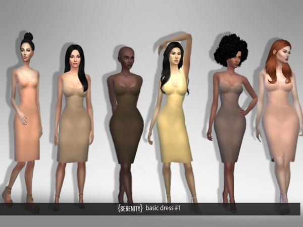 Sims 4 Basic Dress #1 by serenity cc at TSR