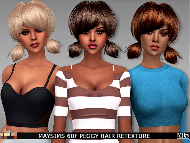 Sims 4 Maysims 60F Peggy Hair Retexture by Margeh75 at Sims Addictions