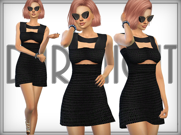 Sims 4 Cutout Mesh Mini Dress by DarkNighTt at TSR