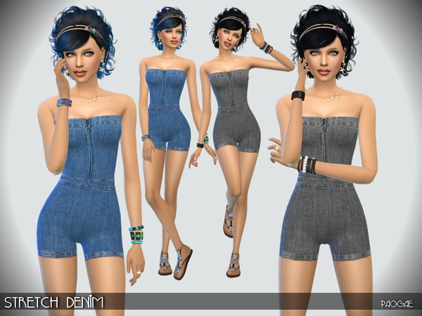 Sims 4 Stretch Denim outfit by Paogae at TSR