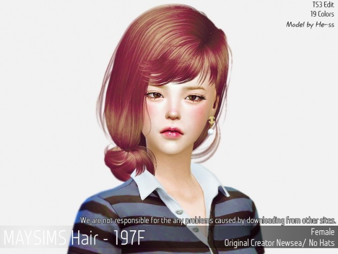 Sims 4 Hair 197F (Newsea) at May Sims