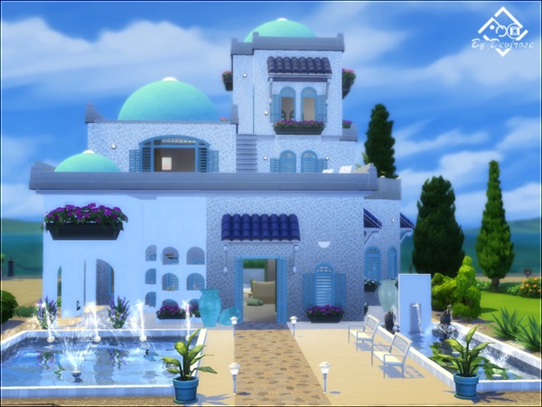 Sims 4 Santorini Era 21 house by Devirose at TSR