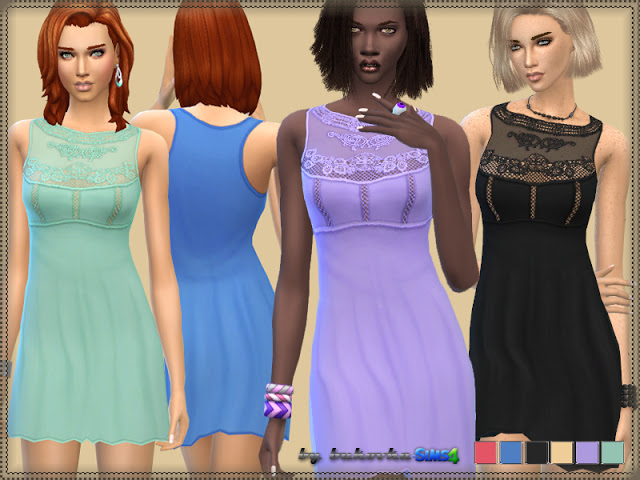 Sims 4 Dress & Lace Yoke at Bukovka