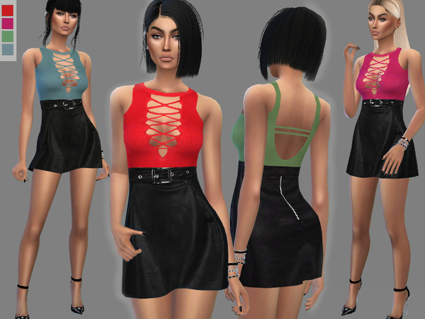 Sims 4 Mila Dress by Puresim at TSR