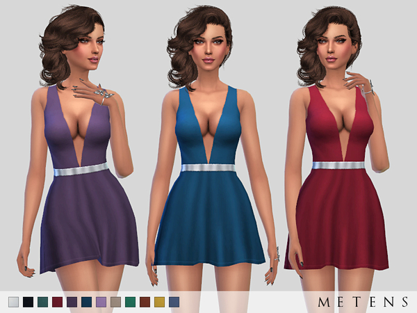 Sims 4 Rowena Dress by Metens at TSR