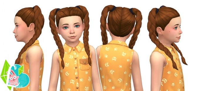 Sims 4 Playful Braids Summer Pigtails Collection (Part 02) at SimLaughLove