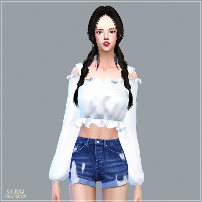 Sims 4 Mari Off Shoulder Blouse at Marigold