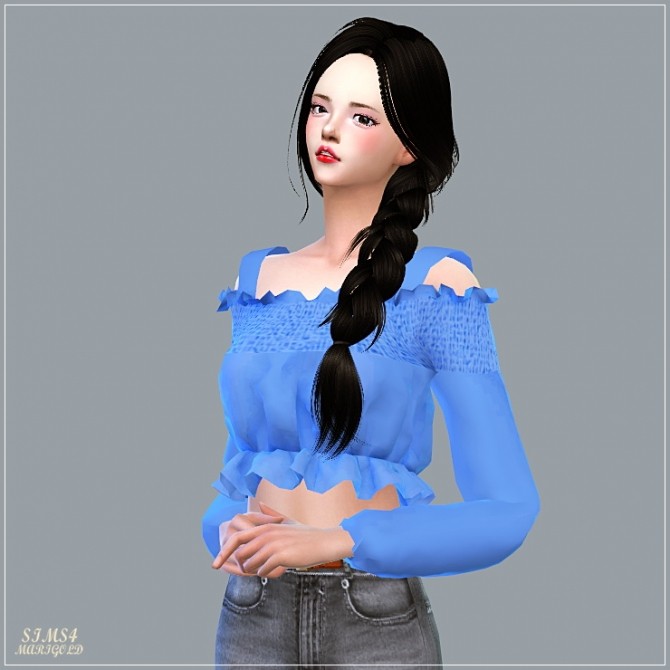 Sims 4 Mari Off Shoulder Blouse at Marigold