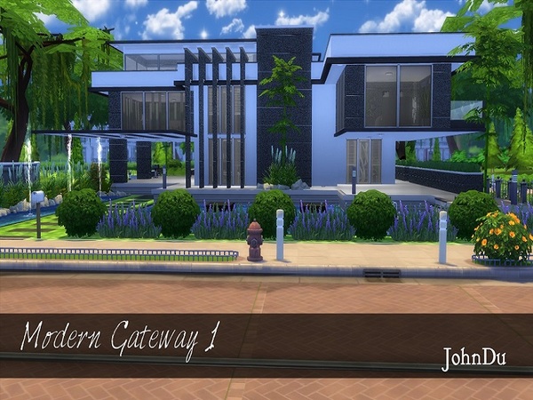 Sims 4 Modern Gateway 1 house by johnDu at TSR