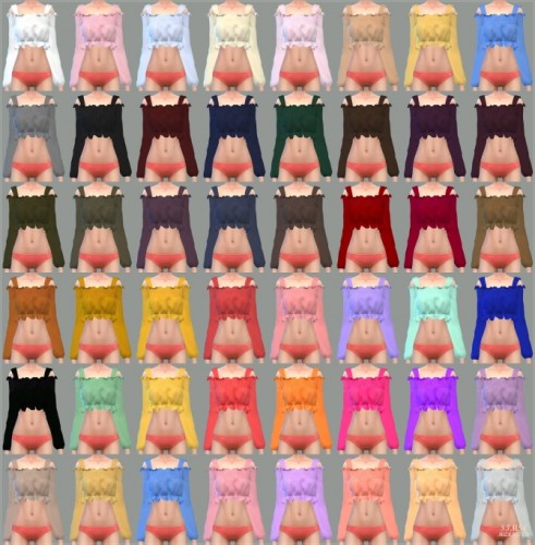 Mari Off-Shoulder Blouse at Marigold » Sims 4 Updates