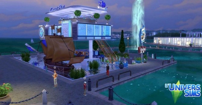 Sims 4 Le Voilier seafood restaurant by Coco Simy at L’UniverSims