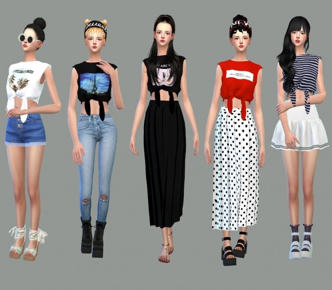 Sims 4 Tied Sleeveless Crop Top at Marigold