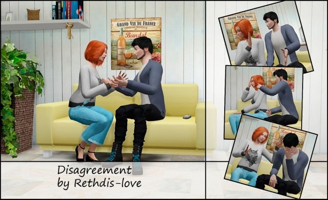 Sims 4 Disagreement poses at Rethdis love