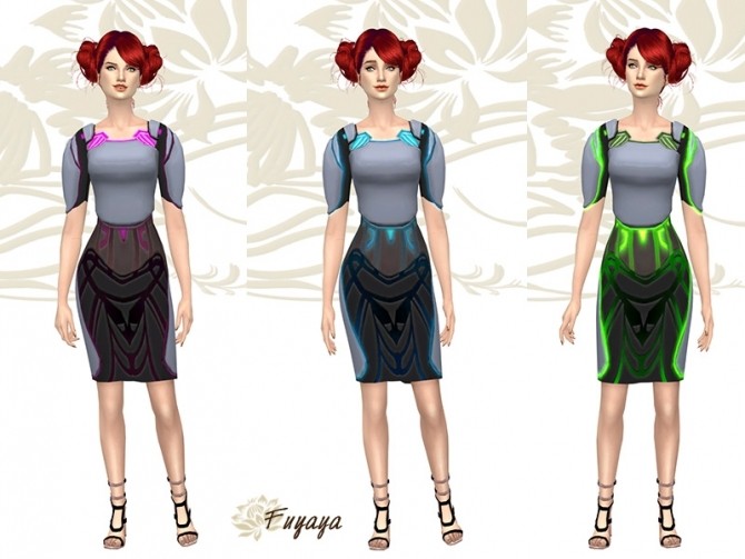 Sims 4 Alien dress by Fuyaya at Sims Artists