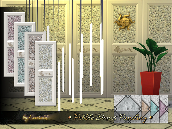 Sims 4 Pebble Stones Paneling by emerald at TSR