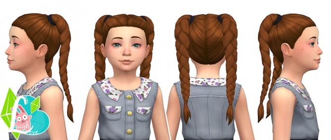 Sims 4 Flirty Braids Summer Pigtails Collection (Part 04) at SimLaughLove