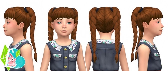 Sims 4 Flirty Braids Summer Pigtails Collection (Part 04) at SimLaughLove