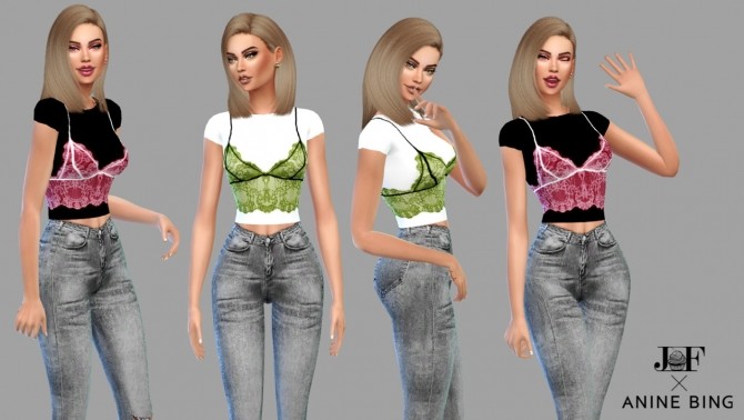 Sims 4 Top + Bralette at JFC Sims
