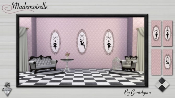 Sims 4 MADEMOISELLE3 Walls and floor by Guardgian at Khany Sims