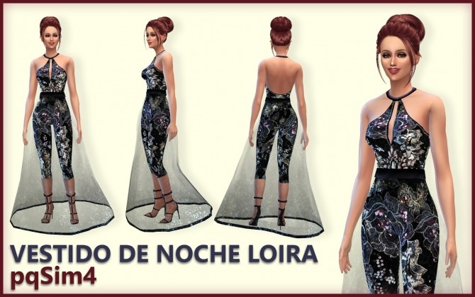 Sims 4 Loira dress by Mary Jiménez at pqSims4