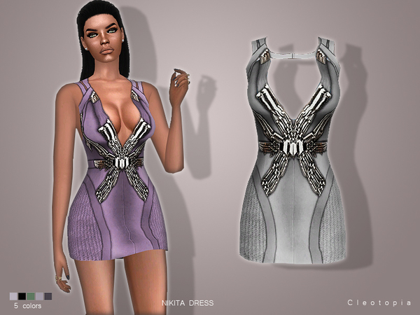 Sims 4 NIKITA dress by Cleotopia at TSR