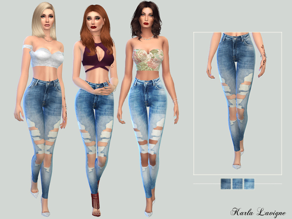 Sims 4 Andy jeans by Karla Lavigne at TSR