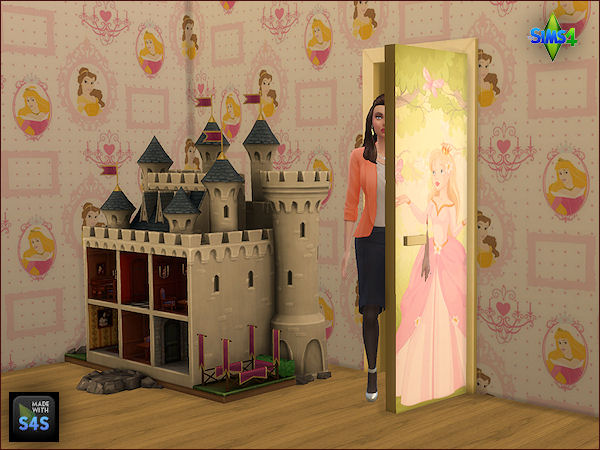 Sims 4 2 covered set of doors by Mabra at Arte Della Vita