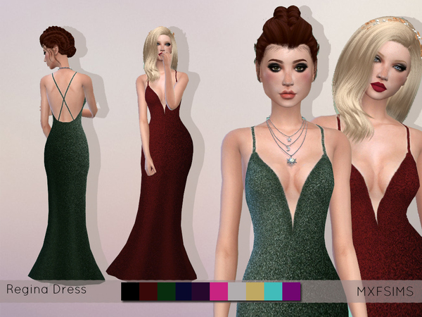 Sims 4 Regina Dress by mxfsims at TSR