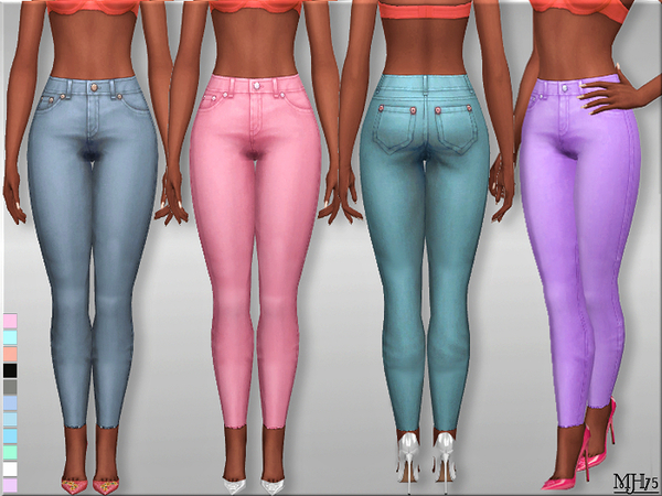 Sims 4 High Waist Skinny Jeans by Margeh 75 at Sims Addictions