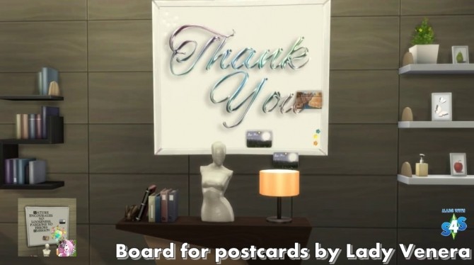 Sims 4 Board for postcards at Lady Venera